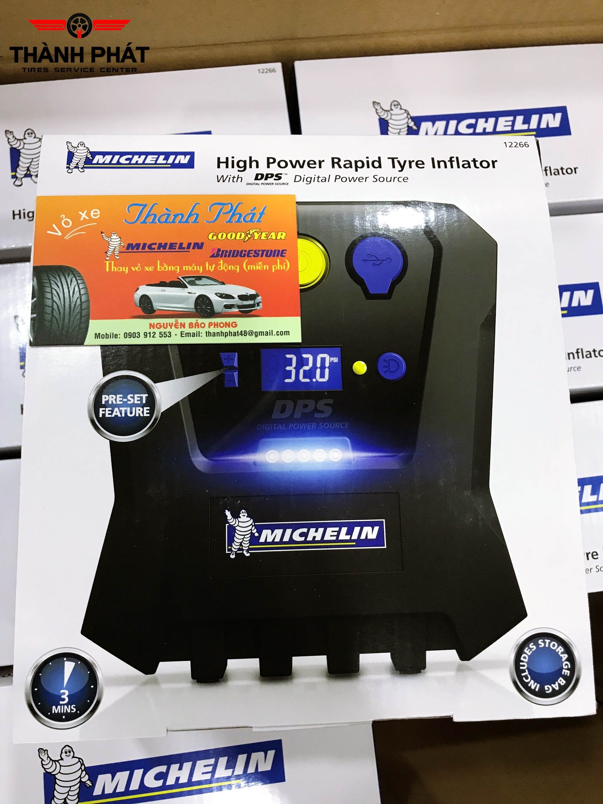 Máy bơm Michelin 12266 tự động ngắt thiết yếu cho những chuyến đi xa