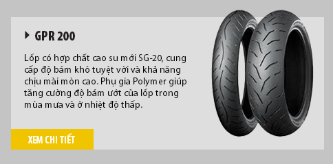 Bán, phân phối lốp xe, vỏ xe máy Dunlop hiệu GPR 200
