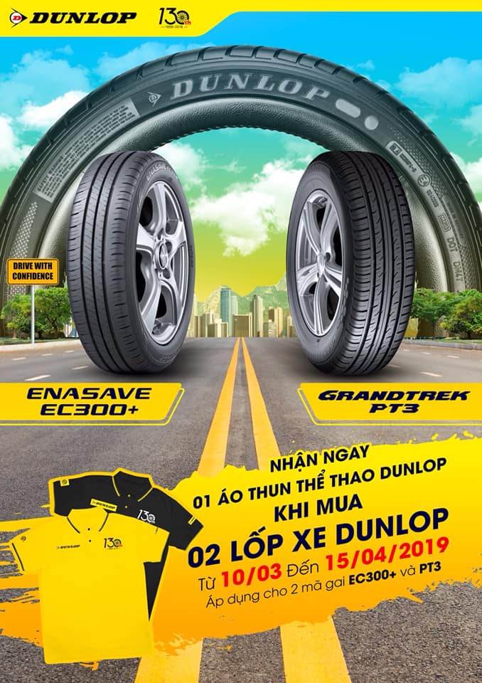 Khuyến mãi khi mua lốp xe Dunlop tháng 4