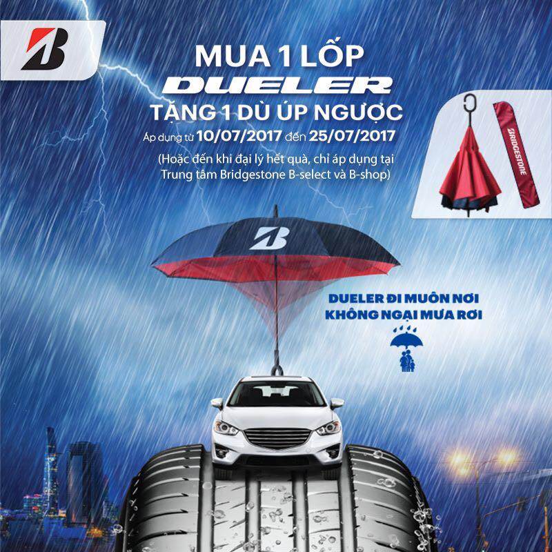 Khuyến mãi mua lốp Bridgestone tặng quà tháng 7