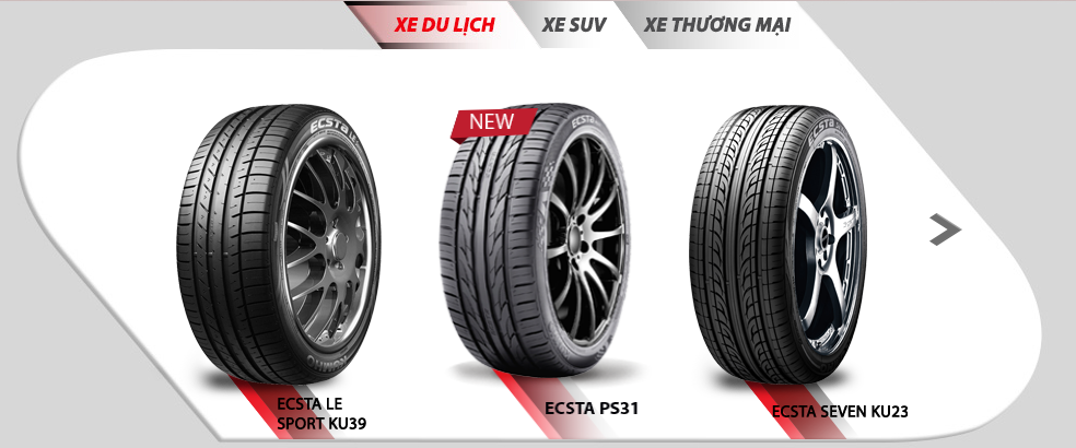 Danh sách lốp xe du lịch, SUV, xe thương mại Kumho