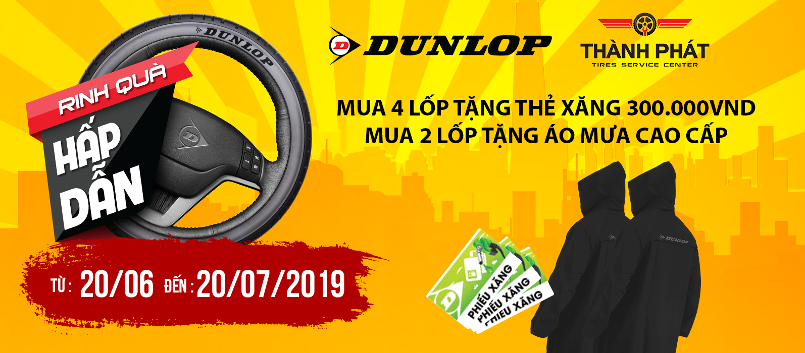 MUA LỐP XỊN DUNLOP NHẬN NGAY QUÀ HOT 2019 TẠI TRUNGTAMVOXE.COM